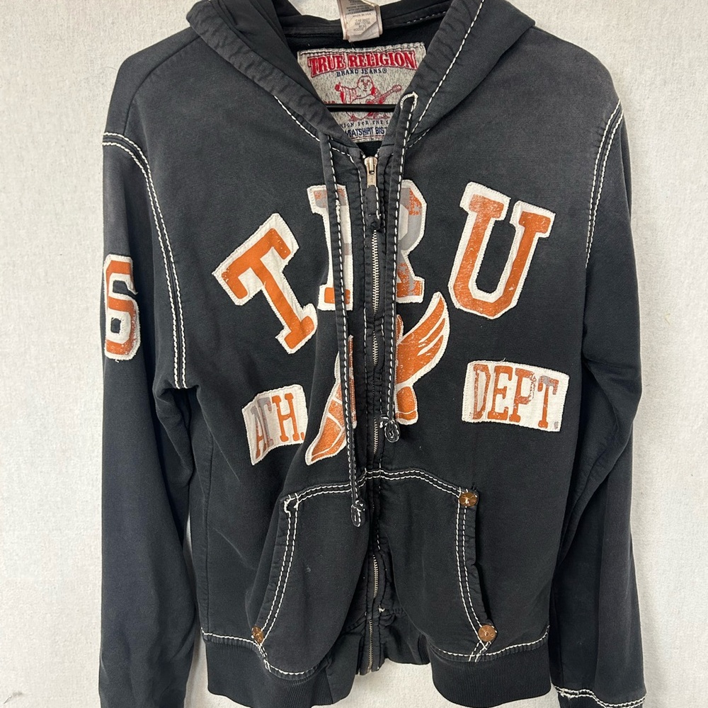 True Religion Black and Red Graphic Hoodie